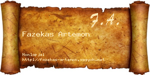 Fazekas Artemon névjegykártya