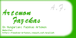 artemon fazekas business card